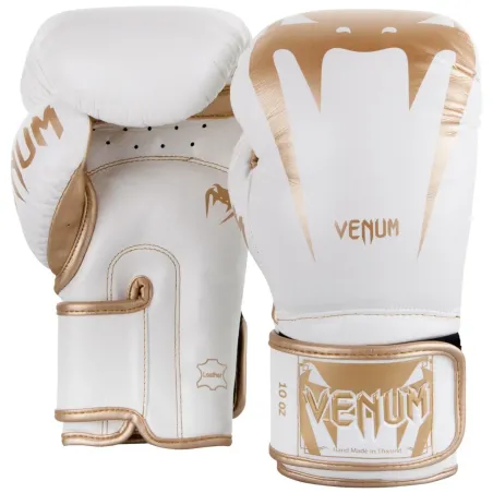 GIANT 3.0 BOXING GLOVES - NAPPA LEATHER - WHITE/GOLD VENUM