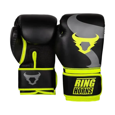 RINGHORNS CHARGER BOXING GLOVES - BLACK/NEO YELLOW