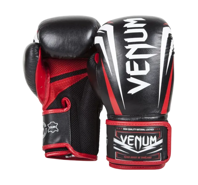 SHARP BOXING GLOVES - BLACK/ICE/RED - NAPPA LEATHER VENUM