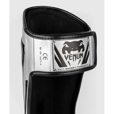 Venum Elite Standup Shinguards - Silver/Black