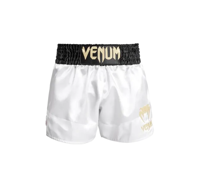 Venum Classic Muay Thaï Short - White/Black Gold